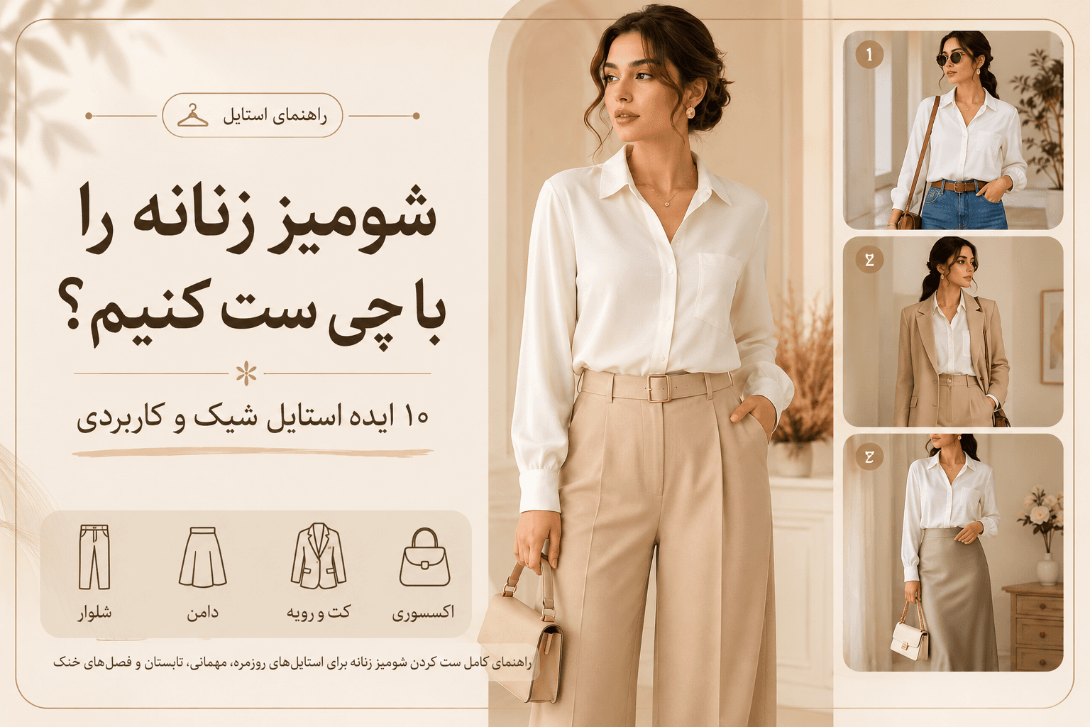 شومیز زنانه را با چی ست کنیم؟ ۱۰ ایده استایل شیک و کاربردی