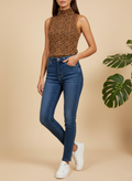 تاپ یقه اسکی پلنگی زنانه کد 1084