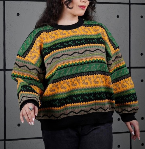 بلوز بافت زنانه طرح سنتی ژاکارد کد ۲۲۶۳