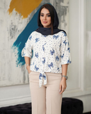 شومیز جلو گره پاپیونی زنانه کد 3014