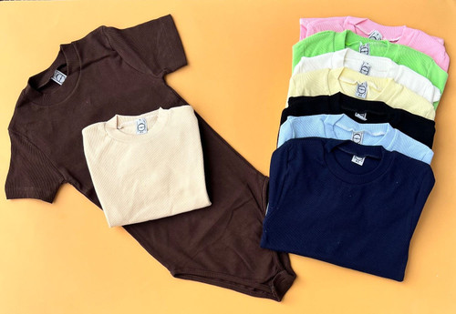 بادی یقه گرد(3سانت) آستین کوتاه زنانه کد 1099