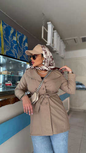 کت زنانه مدل هرمس کمربندی کد 3029