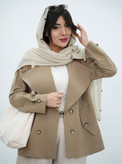 مانتو زنانه لنین طرح کت مدل گلی کد 3044