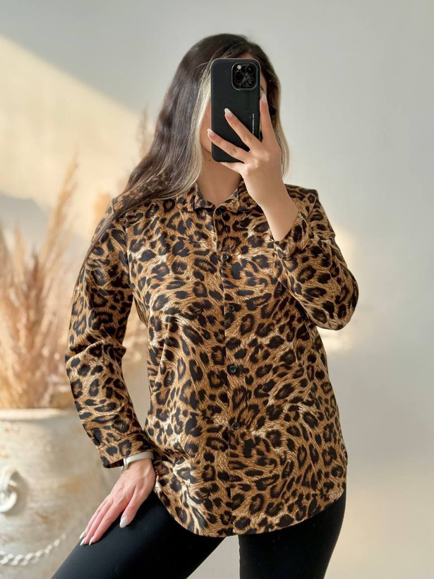 شومیز پلنگی زنانه مدل آنیل کد 3051