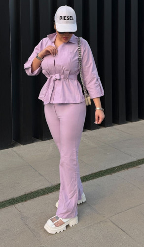 ست شومیز و شلوار لنین زنانه مدل رها کد 3054