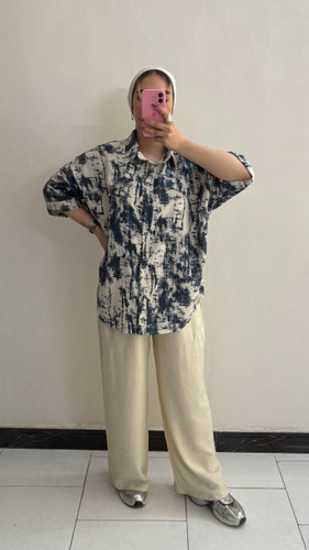 ست تونیک و شلوار زنانه گازوئیلی مدل هانا کد 3056