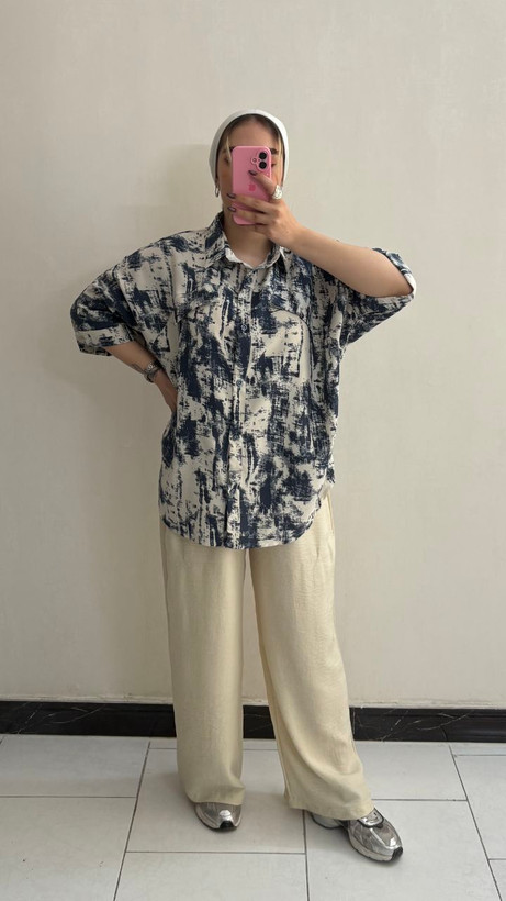 ست تونیک و شلوار زنانه گازوئیلی مدل هانا کد 3056