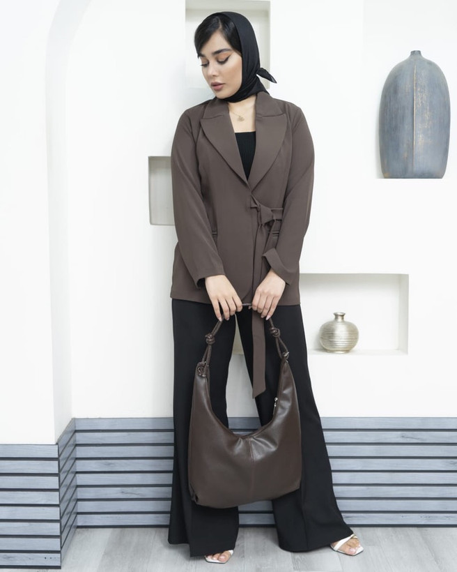 کیف زارا لبرون رنگ قهوهای و شکلاتی